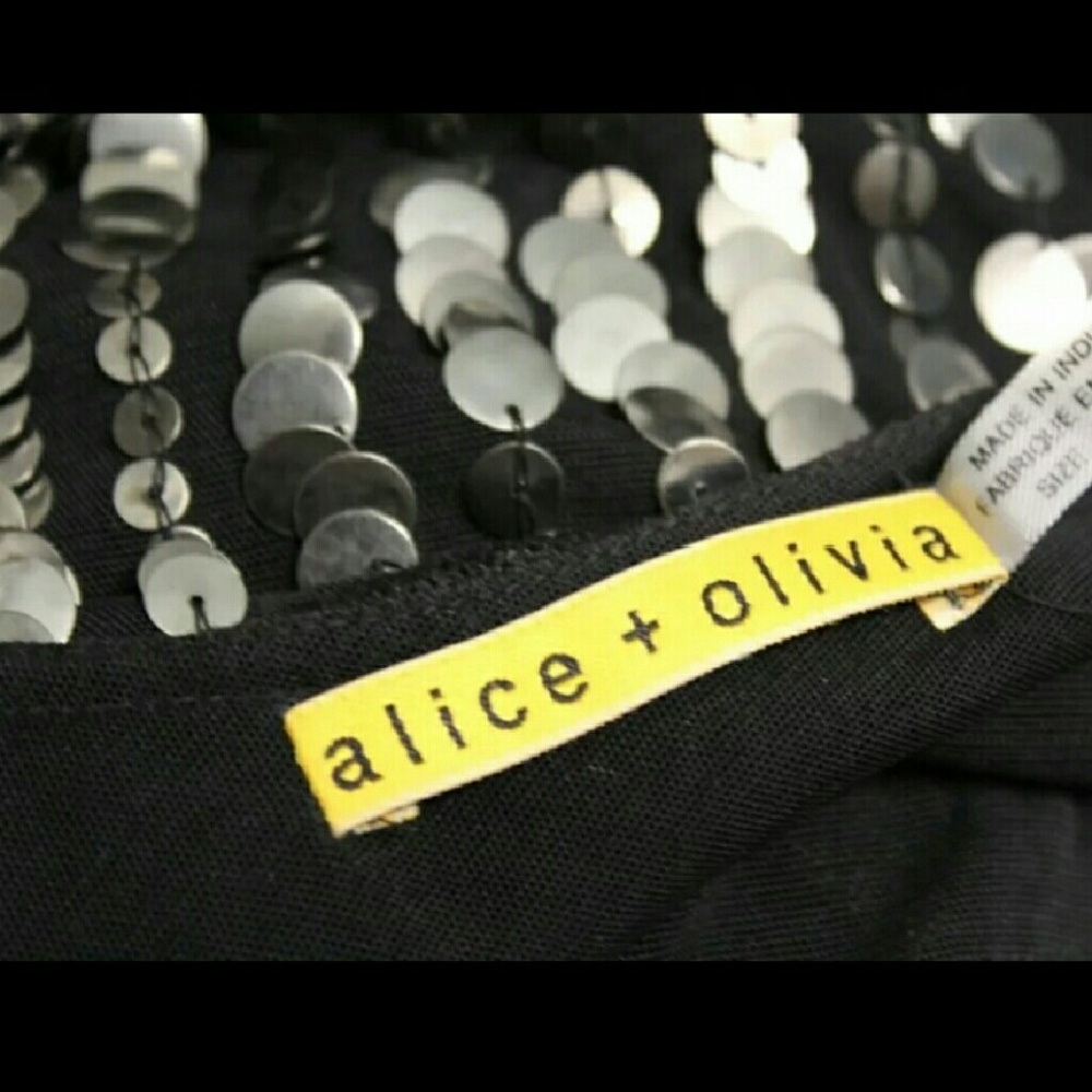 🎉 Alice + Olivia Studded Liquid Gun Metal Dress - Picture 7 of 7